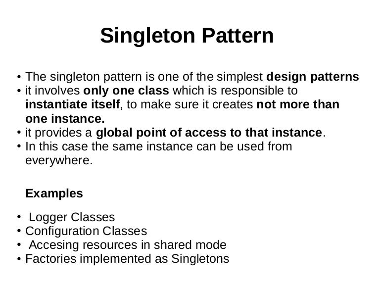 Examples Of Singleton Design Pattern - Design Talk
