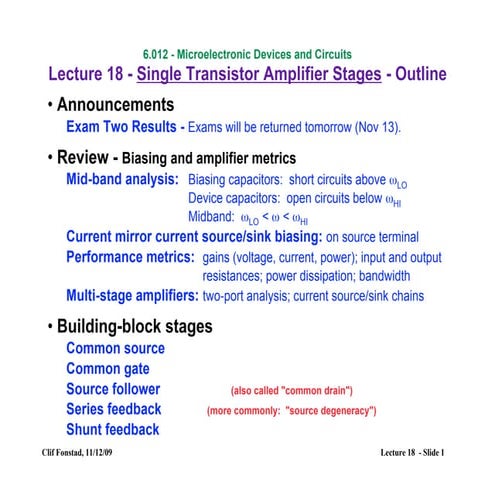 CMOS analog circuit notes , amplifiers .pptx