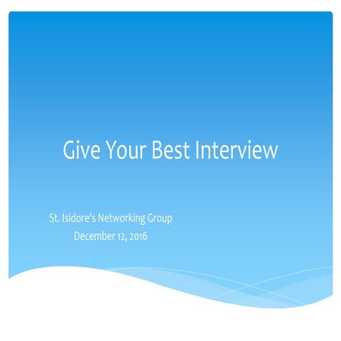 Sing Presentation - Give Your Best Interview
