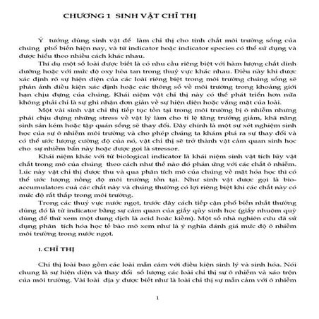 sinh vật chỉ thị môi trường