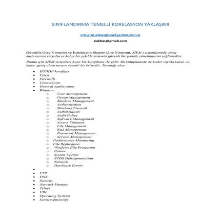 SINIFLANDIRMA TEMELLİ KORELASYON YAKLAŞIMI