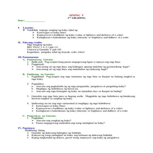 Sining v 1 st grading