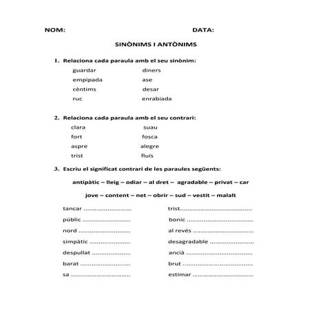 Sinònims i antònims