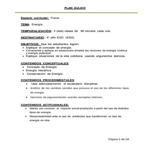  PLAN AULICO ENERGÍA