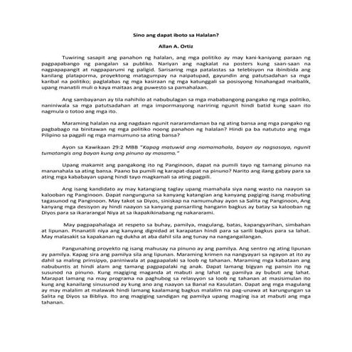 Sino ang dapat iboto sa halalan?