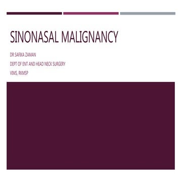 Sino-nasal malignancy