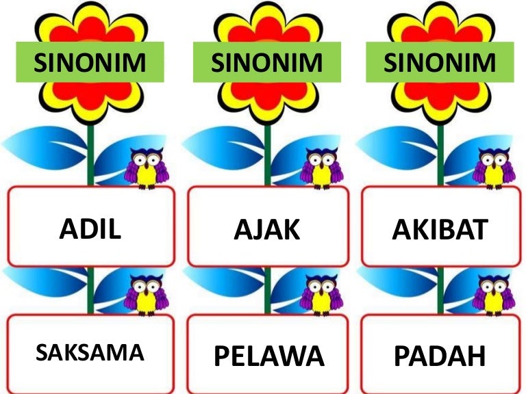 Kata Sinonim Bahasa Melayu / Contoh kata sinonim atau persamaan kata
