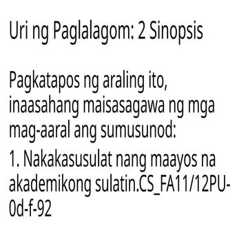 Talakay 4- Buod o Sinopsis Filipino sa Piling Larang pptx | PPTX