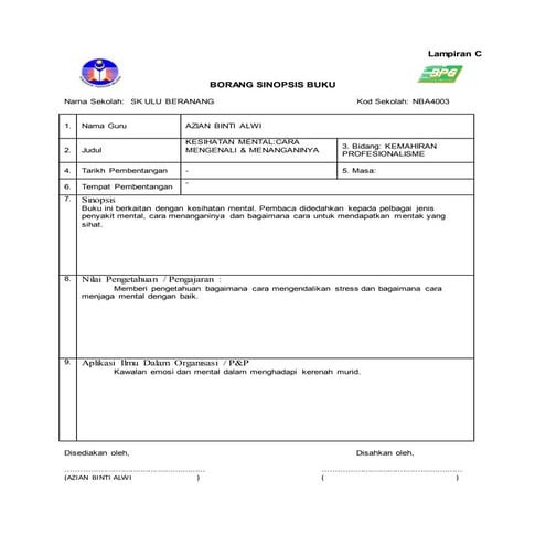 Sinopsis kesihatan mental