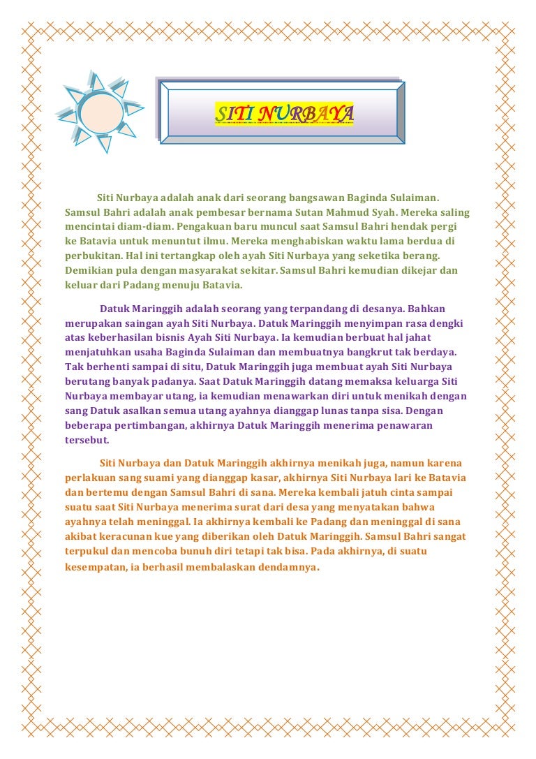 Sinopsis Siti Nurbaya
