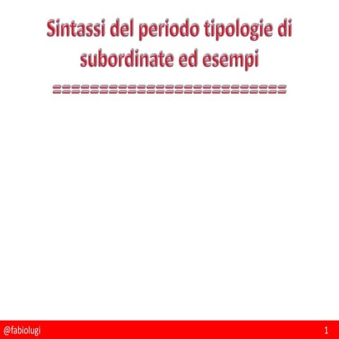 Sintassi periodo tipi