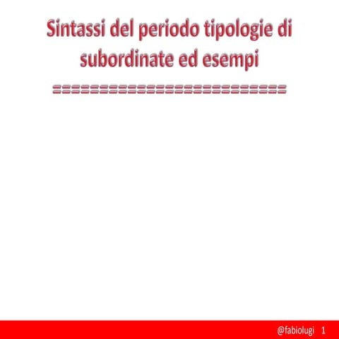 Sintassi periodo tipi