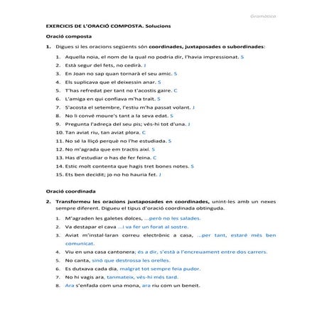 Sintaxi: Solucions als exercicis