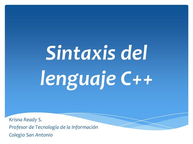 Sintaxis del lenguaje c++