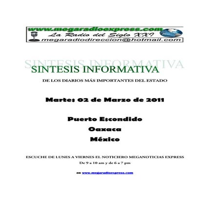 Sintesis Informativa 020311