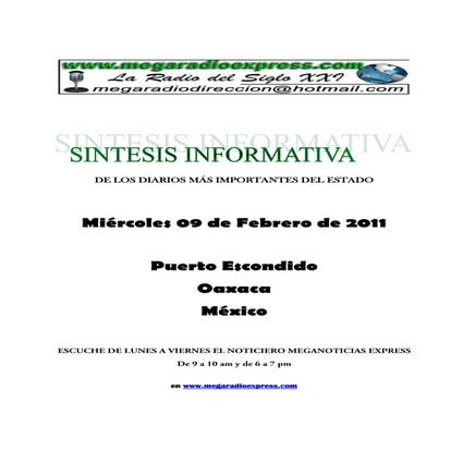 Sintesis informativa 090211