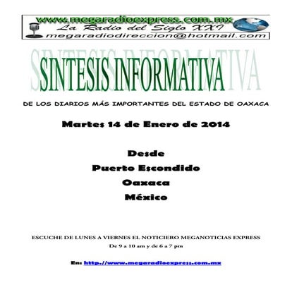 Sintesis informativa 1401 2014