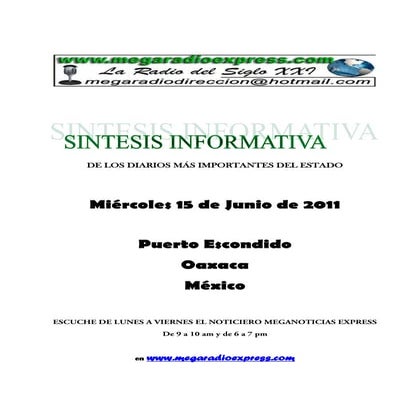 Sintesis informativa 150611