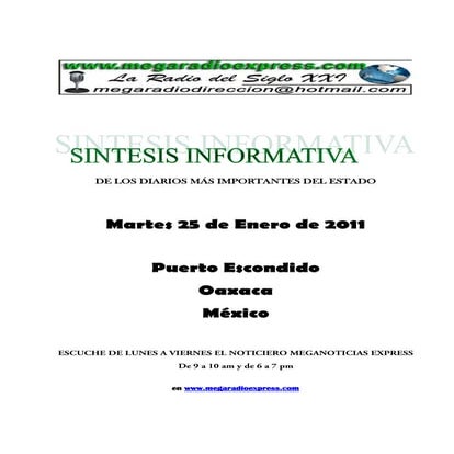 Sintesis Informativa 250111