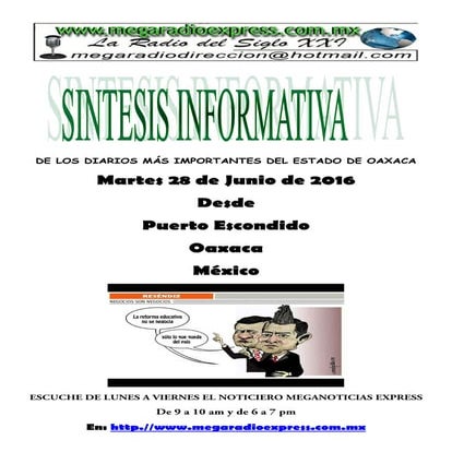 Sintesis informativa 28 06 2016