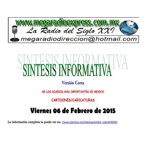 Sintesis informativa cartoones caricaturas 06 02 2015