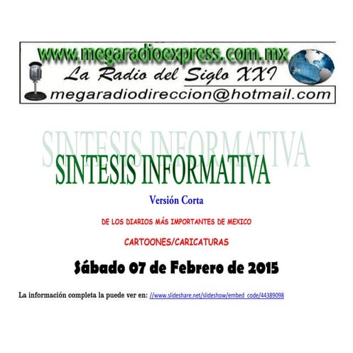 Sintesis informativa cartoones caricaturas 07 02 2015