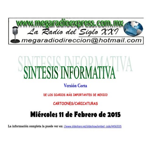 Sintesis informativa cartoones caricaturas 11 02 2015