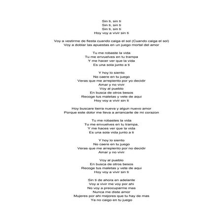 Sin ti | DOCX