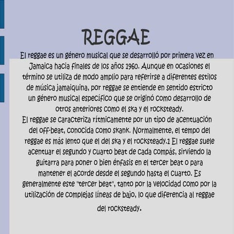 Diapositivas reggae | PPT