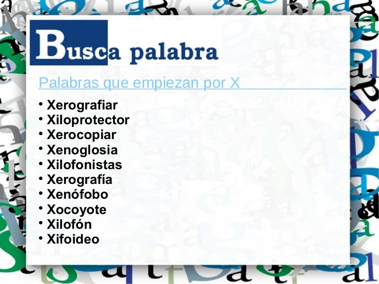 Palabras Que Empiezan Con X En Ingles