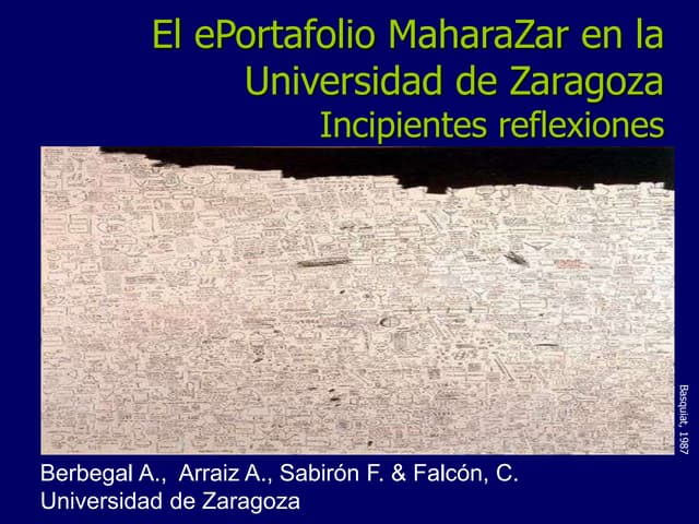 El eportafolio Maharazar en la Universidad de Zaragoza. Incipientes reflexiones 