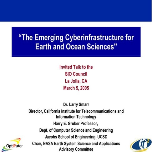 The Emerging Cyberinfrastructure for Earth and Ocean Sciences