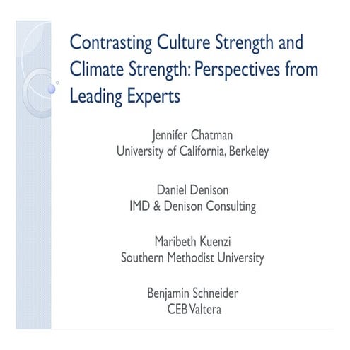 Siop 2012 - Contrasting Culture Strength and Climate Strength