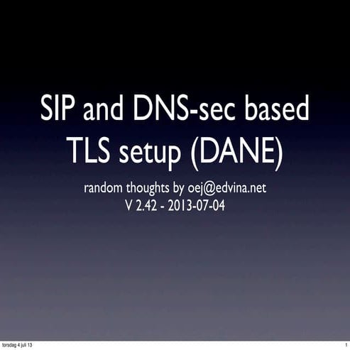 DANE-based TLS verification in the SIP protocol (v 2)