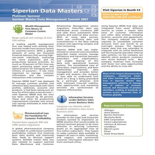 Siperian Newsletter Flyer MDM Gartner Summit