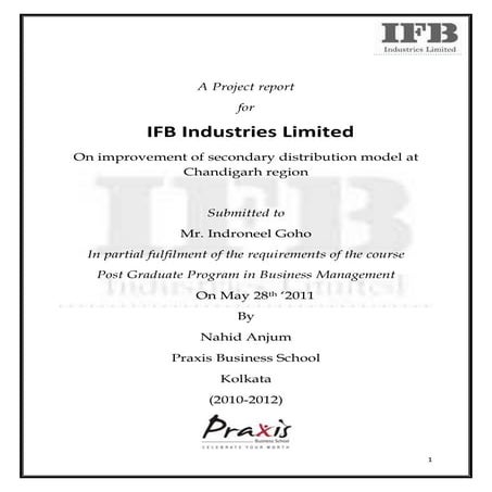 A Summer Internship Report on IFB