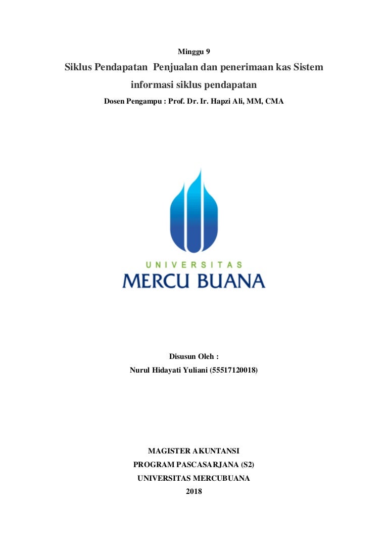Si Pi 9 Nurul Hidayati Yuliani Hapzi Ali Siklus Pendapatan Penjua