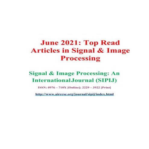June 2021: Top Read Articles in Signal & Image Processing