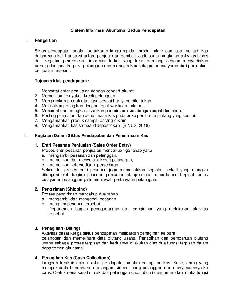 Si Pi Wendi Nurhayat Hapzi Ali Siklus Pendapatan Dan Penerimaan Ka