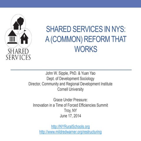 Sipple - Shared Services: A Common Reform that Works