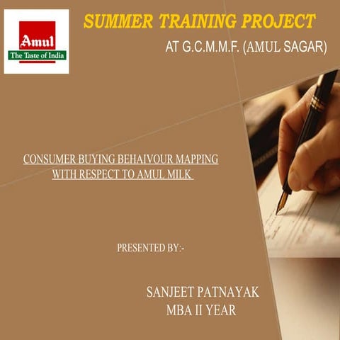 SUMMER INTERNSHIP PROJECT ON AMUL