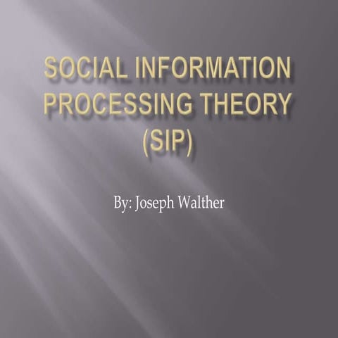 Social Information Processing theory | PPT