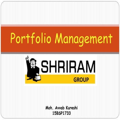 Internship presentation on Portfolio Management 