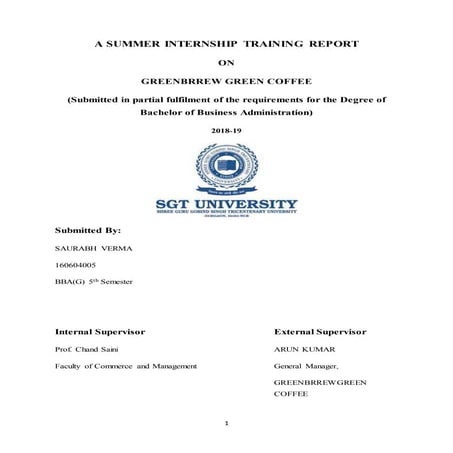 Research project on GREENBRREW GREEN COFFEE