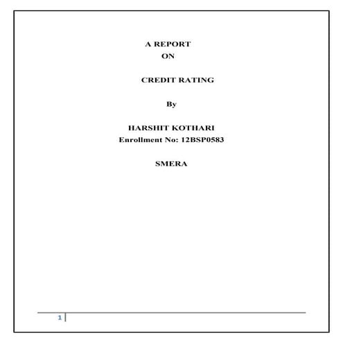Credit Rating and its Importance | PDF