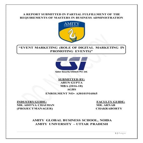 Role of Digital Marketing in Promoting Events (SIP)