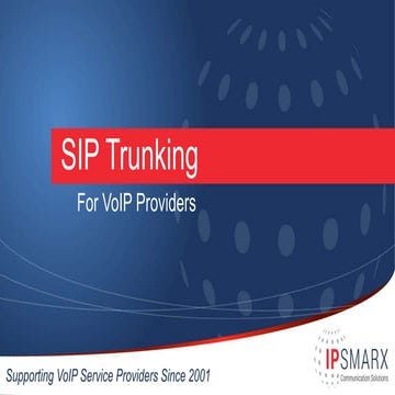SIP Trunking for VoIP Service Providers