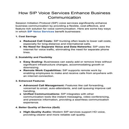 How SIP Voice Services Enhance Business Communication