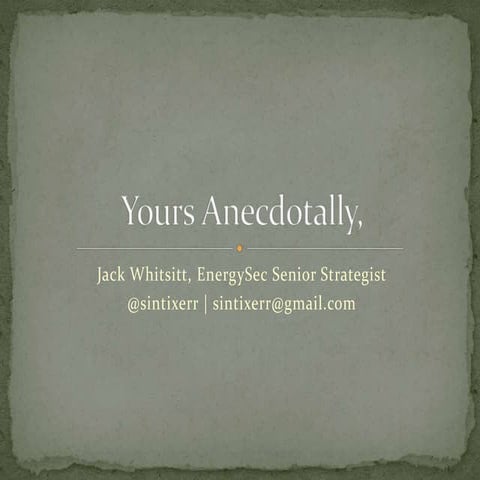 Yours Anecdotally: Developing a Cybersecurity Problem Space