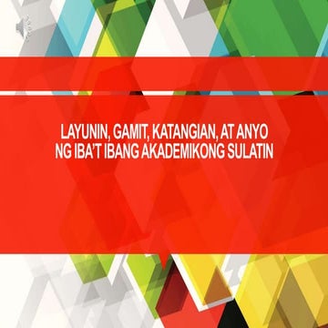 filipino piling larang -akademikong sulatin